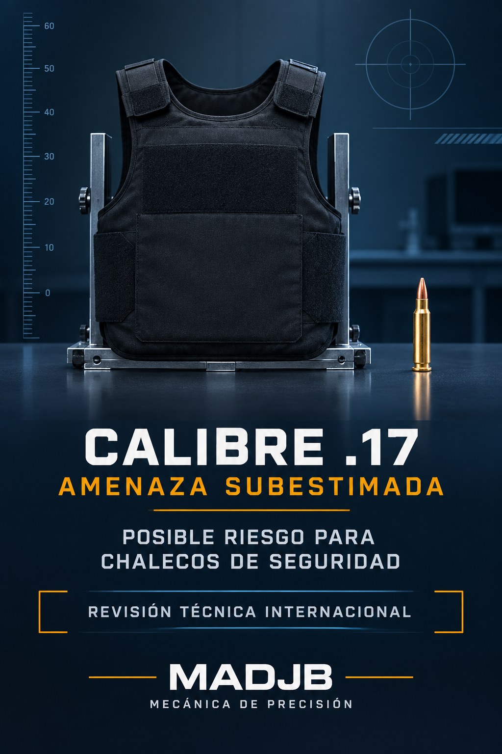 Portada técnica sobre calibre .17 y posible riesgo para chalecos de seguridad
